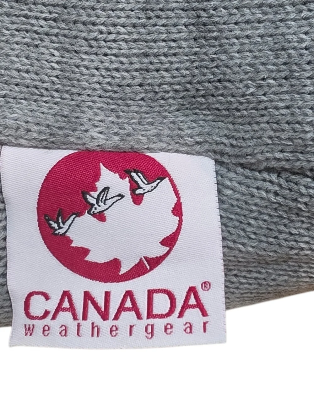 Canada Weather Gear Grey Pom Beanie - Triple Gold Knit